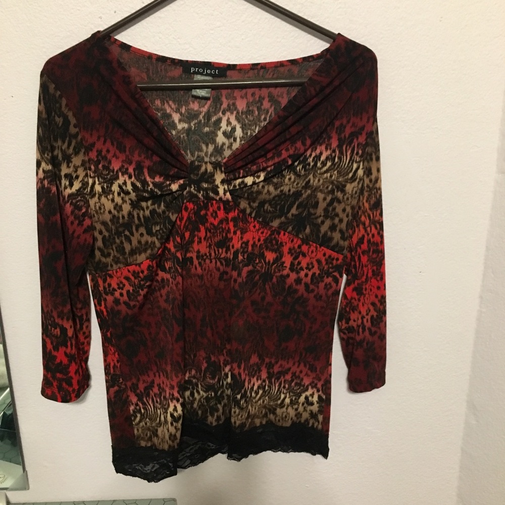 Sm Project Blouse, ombré-like. Lace bottom!
